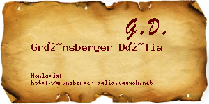 Grünsberger Dália névjegykártya